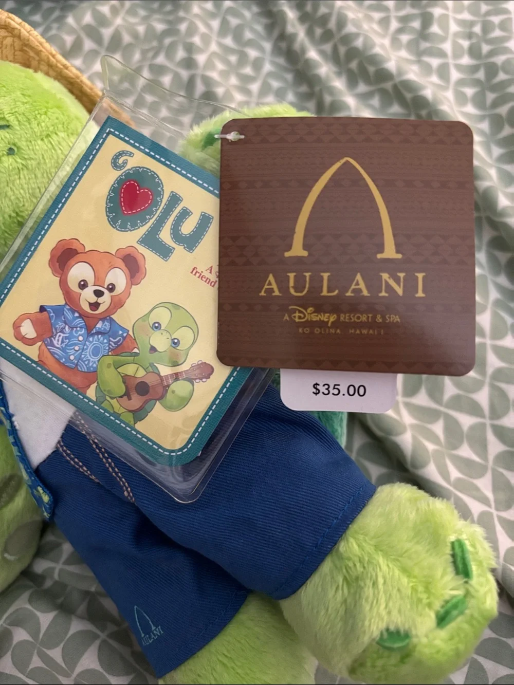 Aulani Disney “Olu” Duffy Friend Hawaii Green Plush Turtle